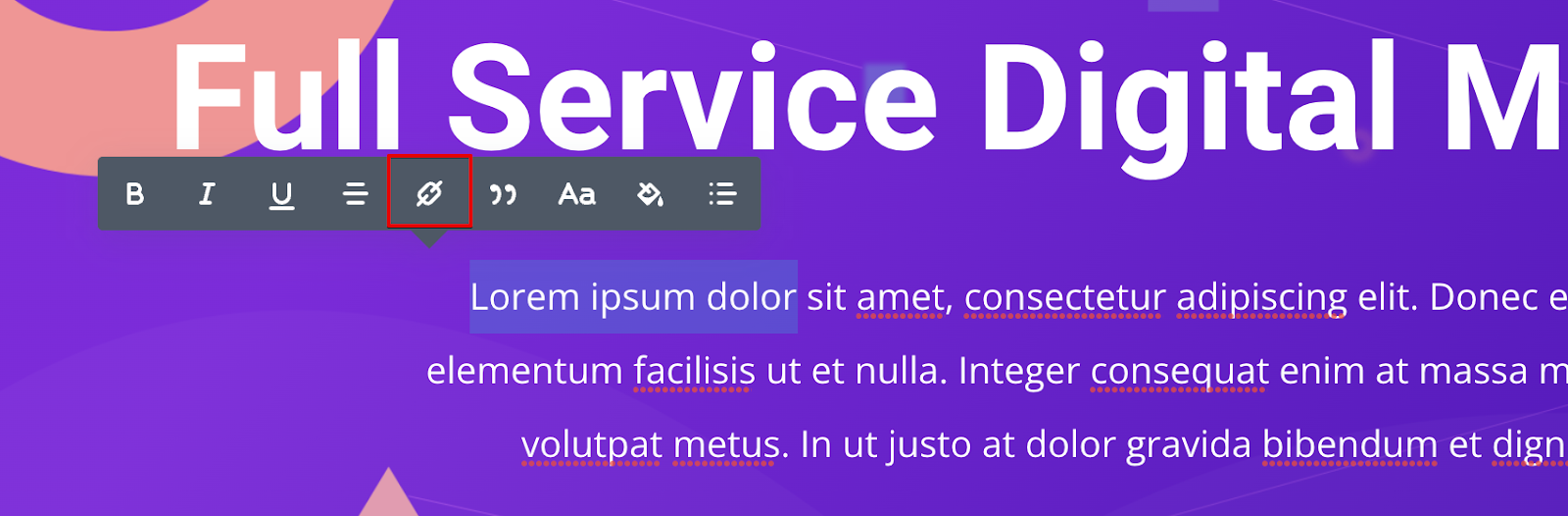 Botão de adicionar link Divi