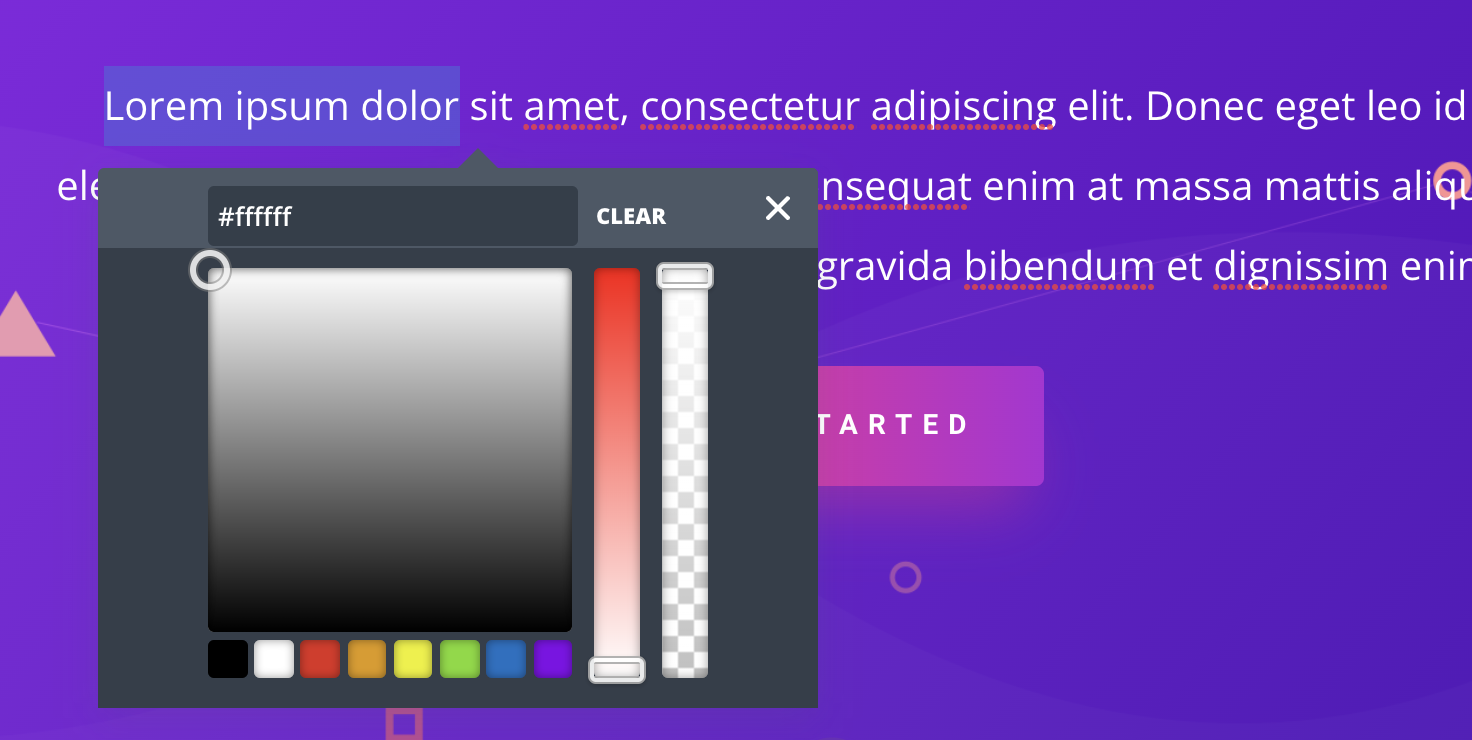 Ferramenta seletora de cores do link Divi