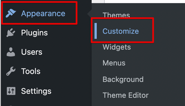 Botão Personalizar WordPress