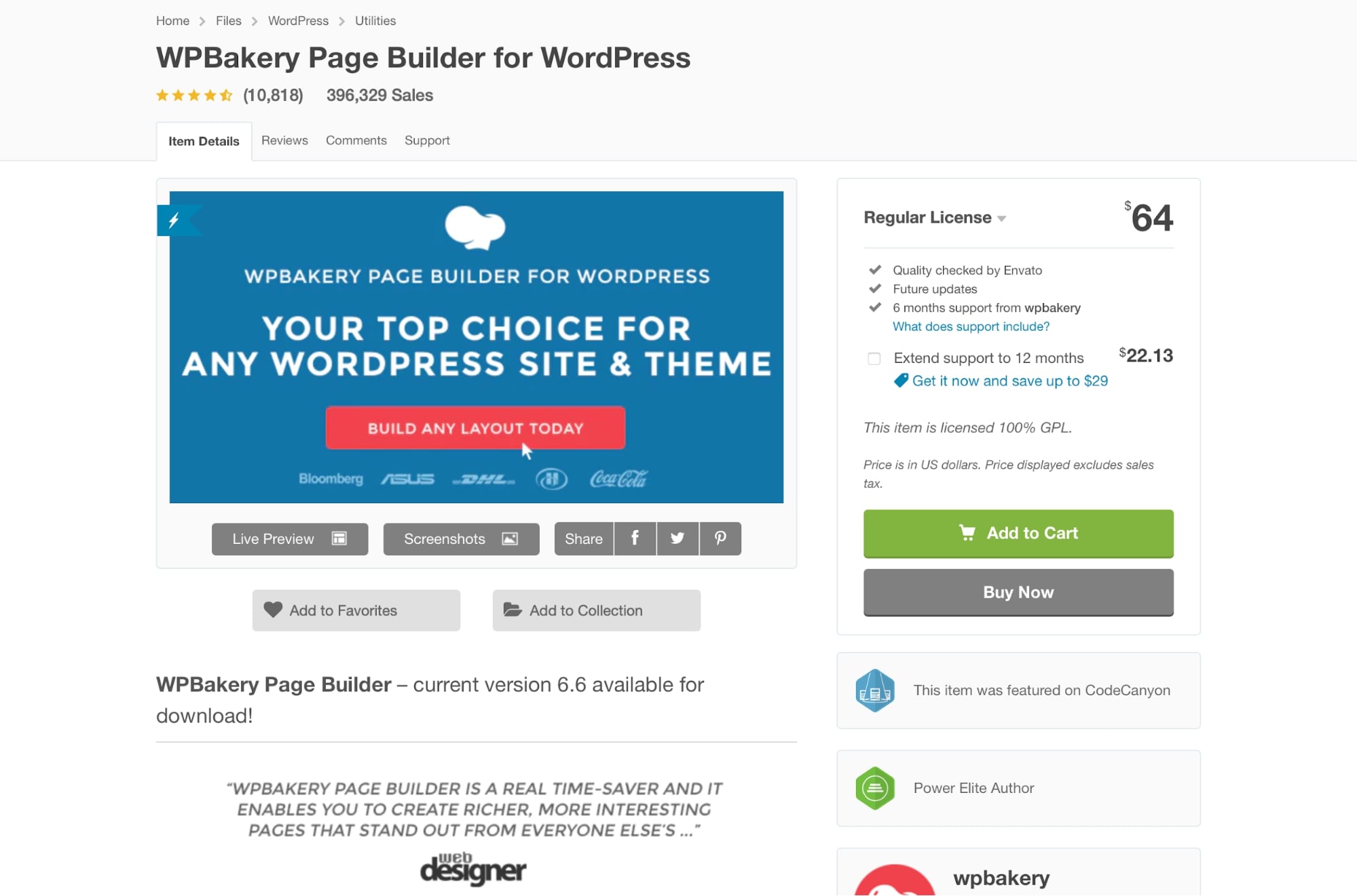 Construtor de páginas WPBakery para WordPress
