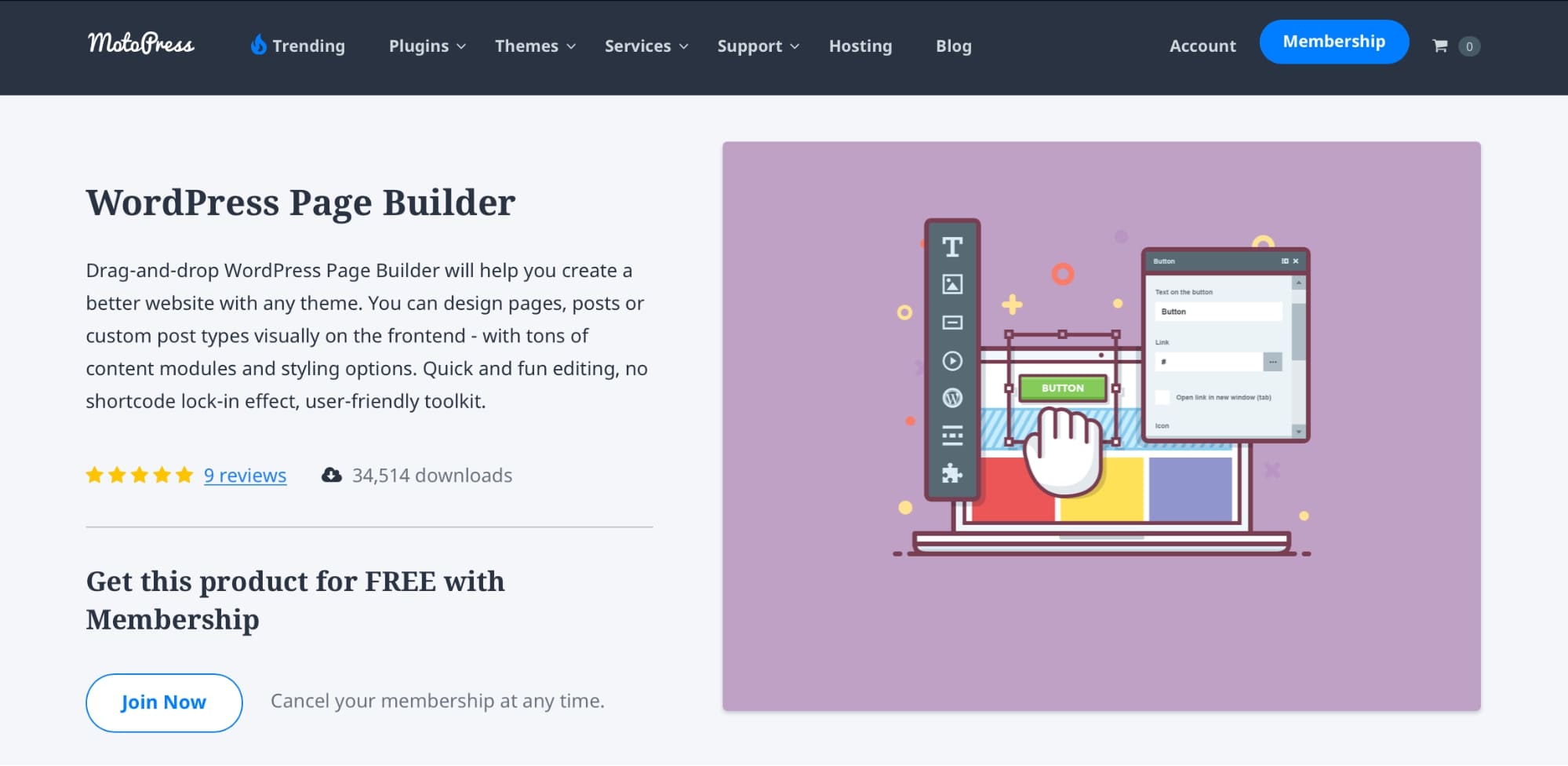 Construtor de páginas e editor de front-end do MotoPress