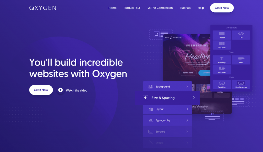 Construtor de páginas do WordPress Oxygen