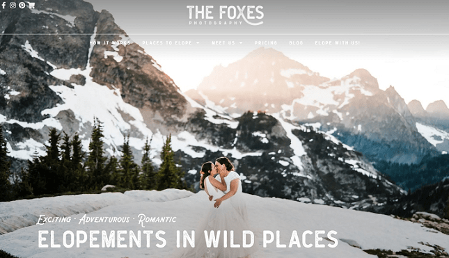 เว็บไซต์ The Foxes Photography Elementor