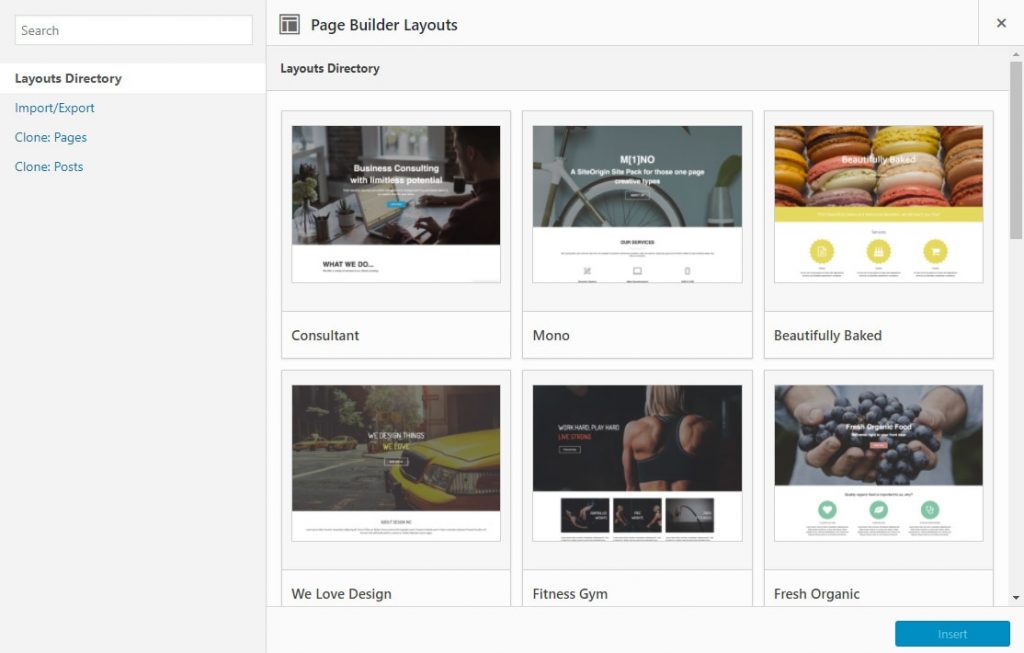 Tata Letak Template SiteOrigin