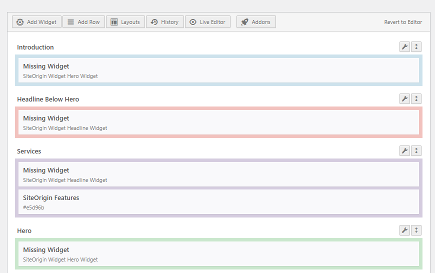 Antarmuka Backend SiteOrigin