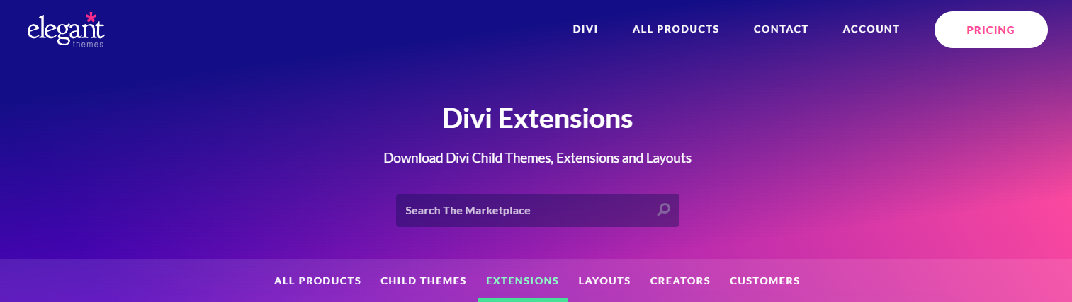 divi拡張機能ページ