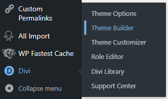 Divi-Theme-Builder-Verknüpfung in WordPress