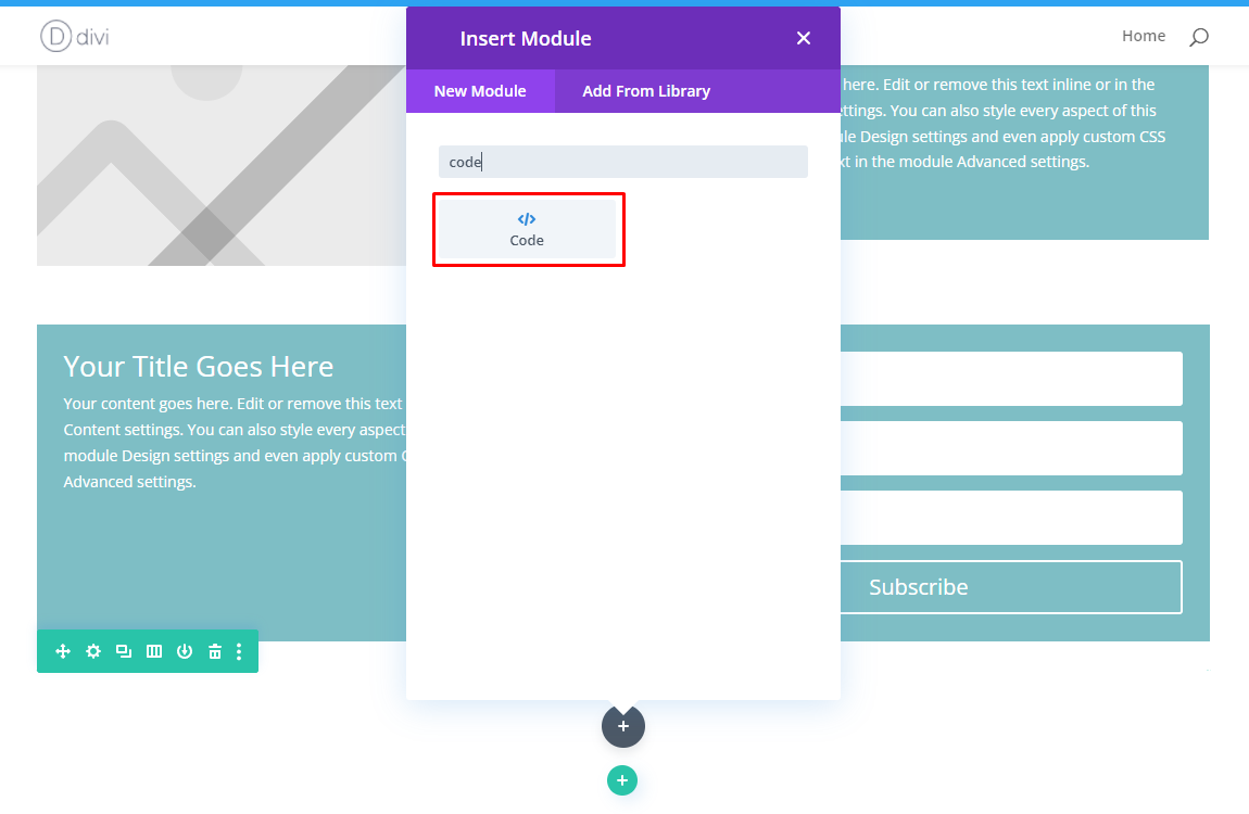 Divi-Code-Modul