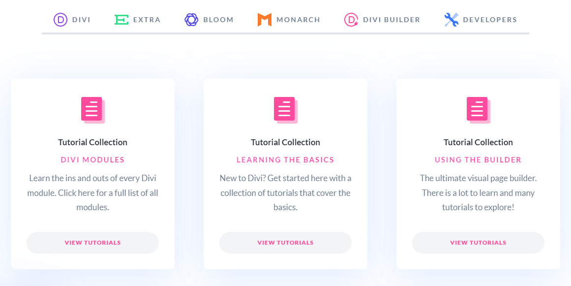 divi-Dokumentationsseite