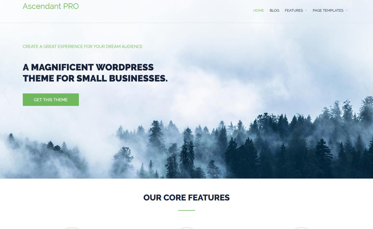 20 多个最佳免费 WordPress 登陆页面主题和模板 2022 Ascendant-Free WordPress Landing Page Theme