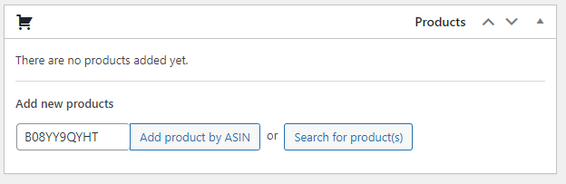 Como criar uma tabela de comparação de produtos da Amazon no WordPress (Ultimate Guide) 8 Product search box for table