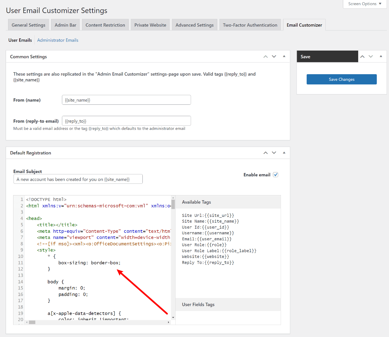 Aggiungi l'HTML per personalizzare le email di WordPress
