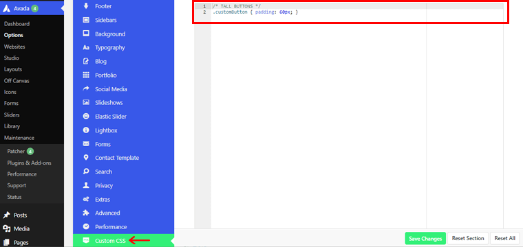 Personalizarea opțiunii CSS personalizate