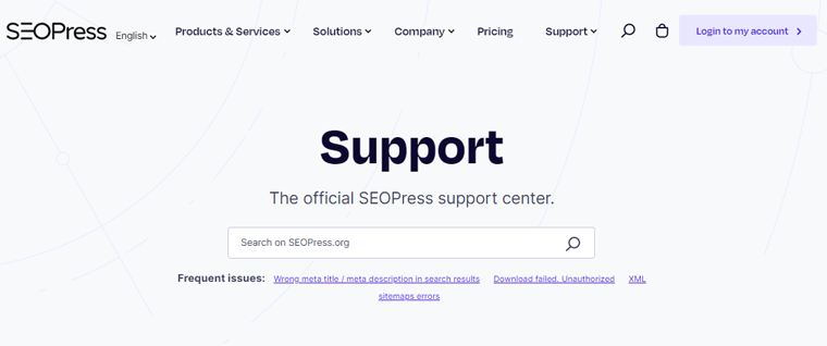Assistenza clienti di SEOPress