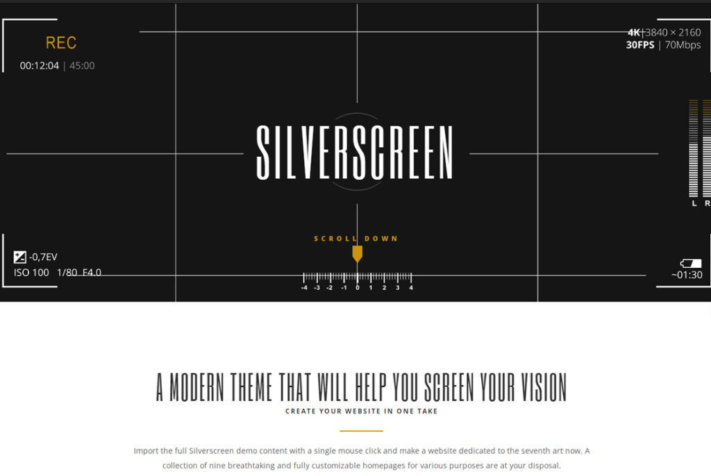 Cele mai bune 10 teme WordPress pentru teatru și cinema Silverscreen-Best theater and cinema WordPress theme