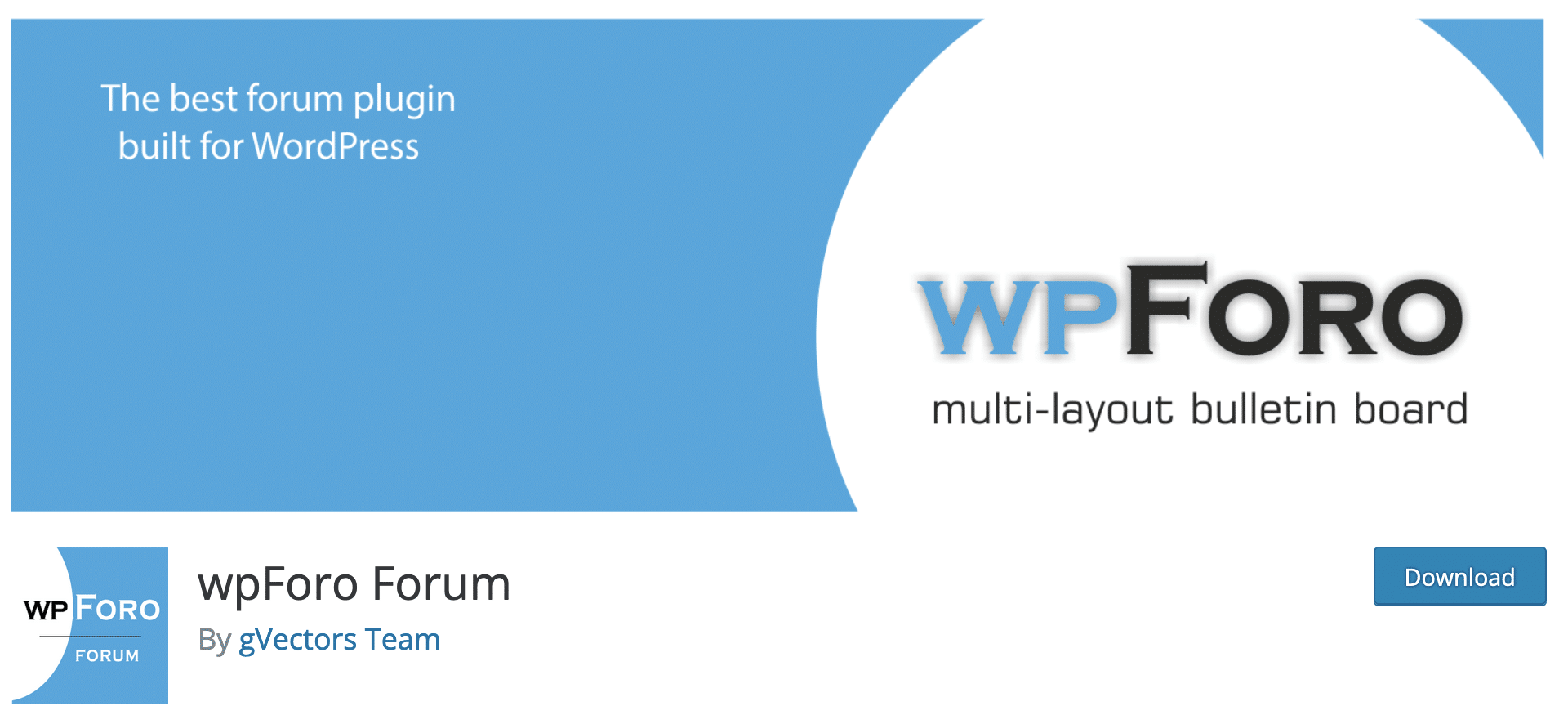 wpForoフォーラムプラグインのダウンロードページ。