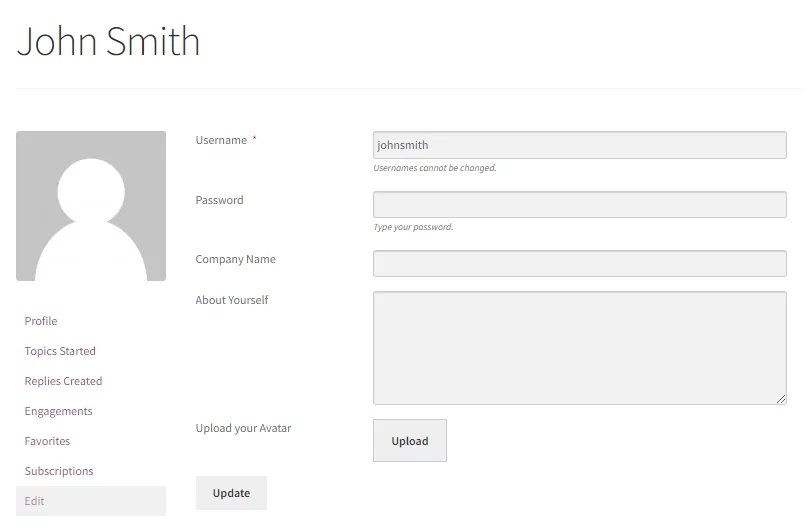 Profil bearbeiten