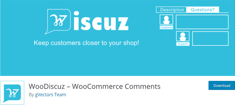 WooDiscuz WooCommerce 댓글 플러그인