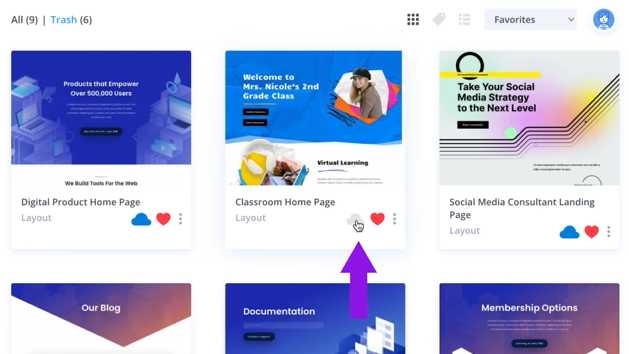 将项目从本地图书馆移动到 Divi Cloud
