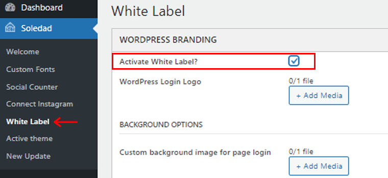 Activer la marque blanche sur le thème WordPress Soledad