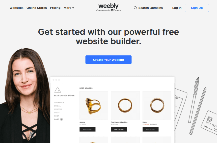 Weebly - 가장 빠른 전자상거래 호스팅