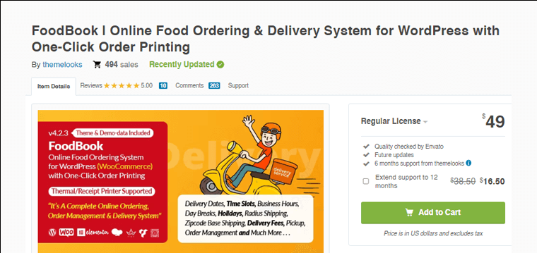 Plugin de pedidos online do FoodBook Restaurant para WordPress