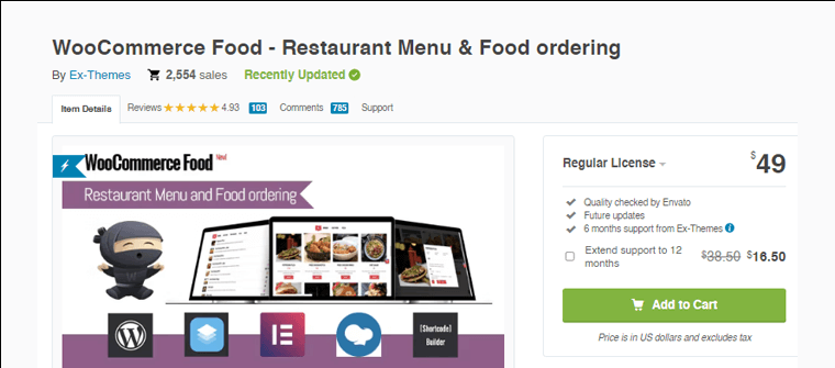 Plugin WooCommerce Food for Order Now para WordPress