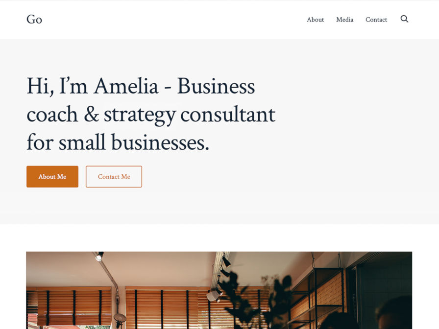 Captura de pantalla del tema Go WordPress.