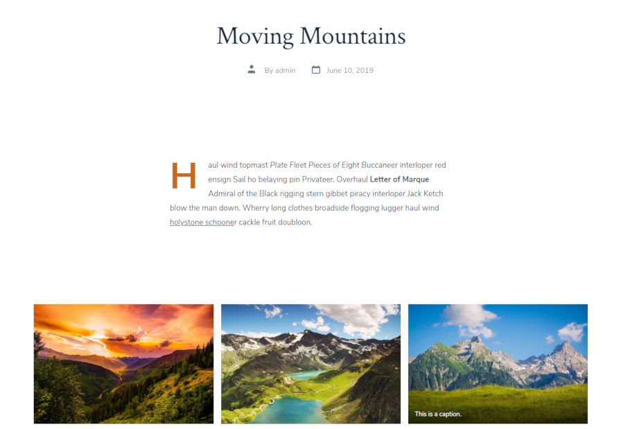 Captura de pantalla de una publicación de blog con muchos espacios en blanco entre párrafos y otros bloques.
