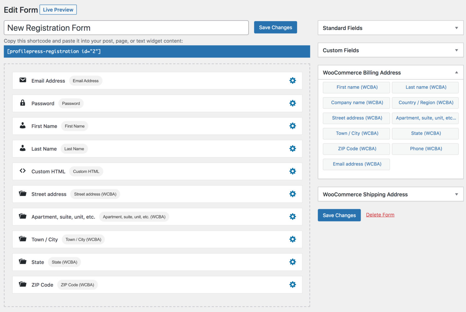 Pembuat formulir pendaftaran woocommerce khusus