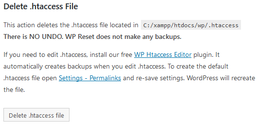 excluir arquivo htaccess