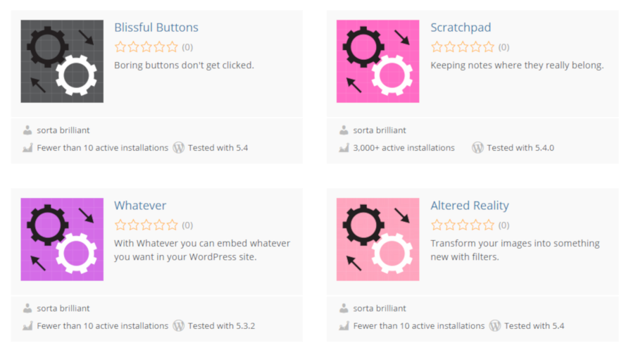 Captura de tela da página do diretório de blocos no WordPress.org.