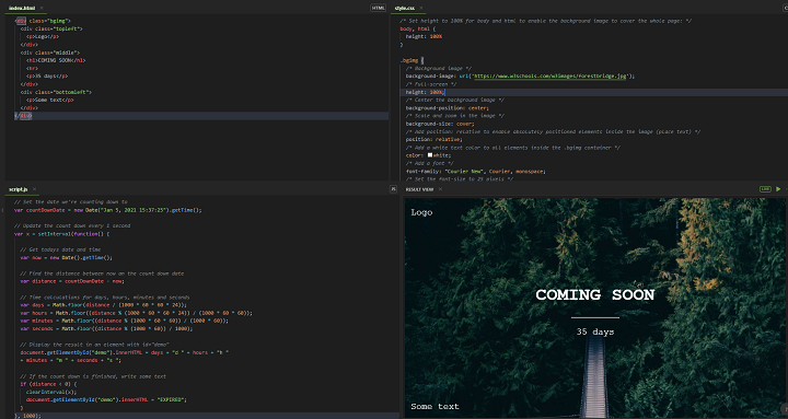 Crearea paginii Coming Soon cu HTML CSS și JavaScript
