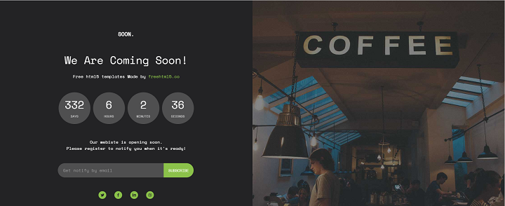 În curând – șablon gratuit HTML5 Bootstrap Coming Soon