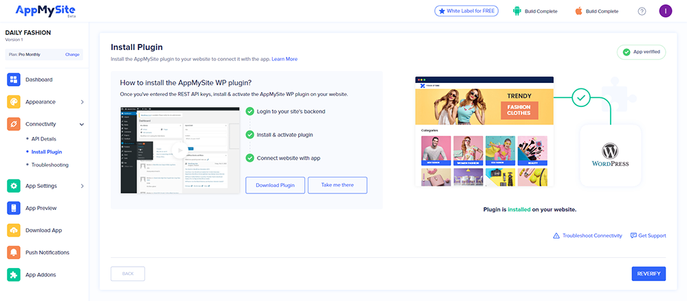 Collega il sito Web all'app