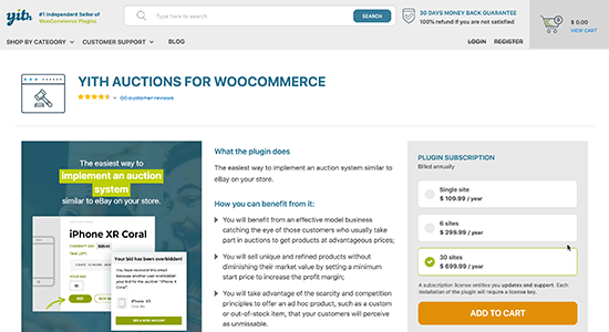 Subastas YITH WooCommerce