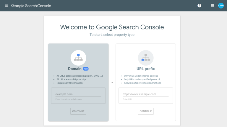 新しいドメインをGoogleに送信する