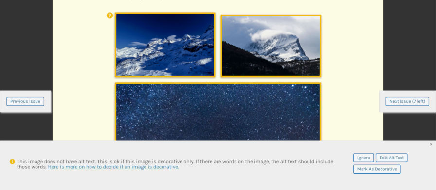 Cuplikan layar plugin Konten yang Dapat Diakses yang digunakan pada layar pratinjau kiriman di WordPress.