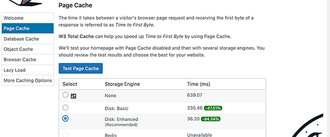activați Page Cache