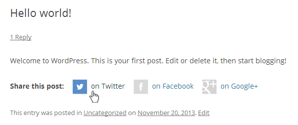 Плагин Social Sharing by Danny