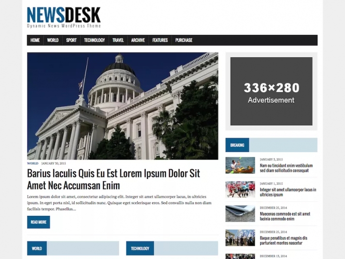 Tema WordPress MH Newsdesk Lite