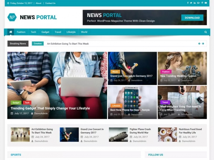 Tema WordPress do Portal de Notícias