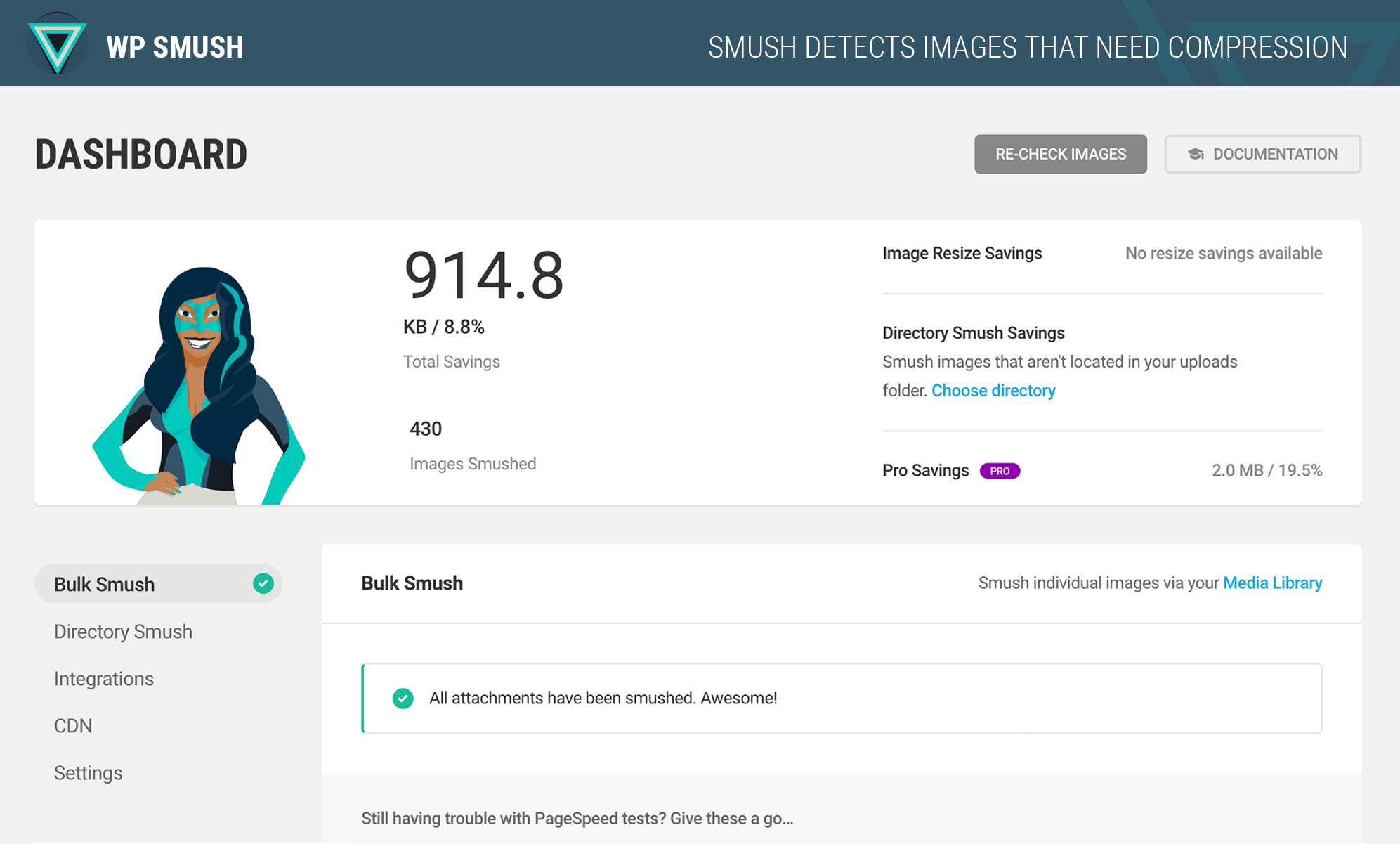 smush plug-in di compressione e ottimizzazione delle prestazioni di wordpress