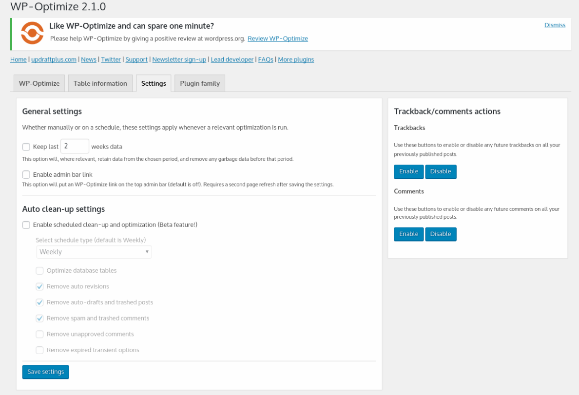 wp ottimizza il plug-in per le prestazioni di wordpress