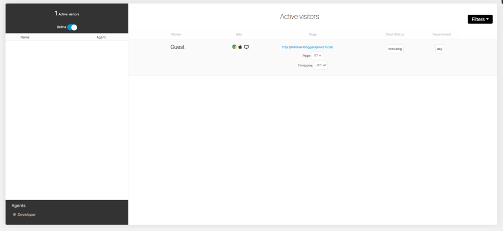 WordPress Sitedashboard에 라이브 채팅 추가