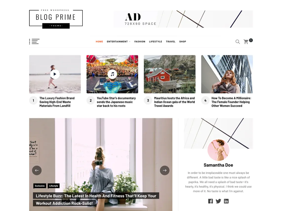 Blog Prime tema de blog WordPress gratuito