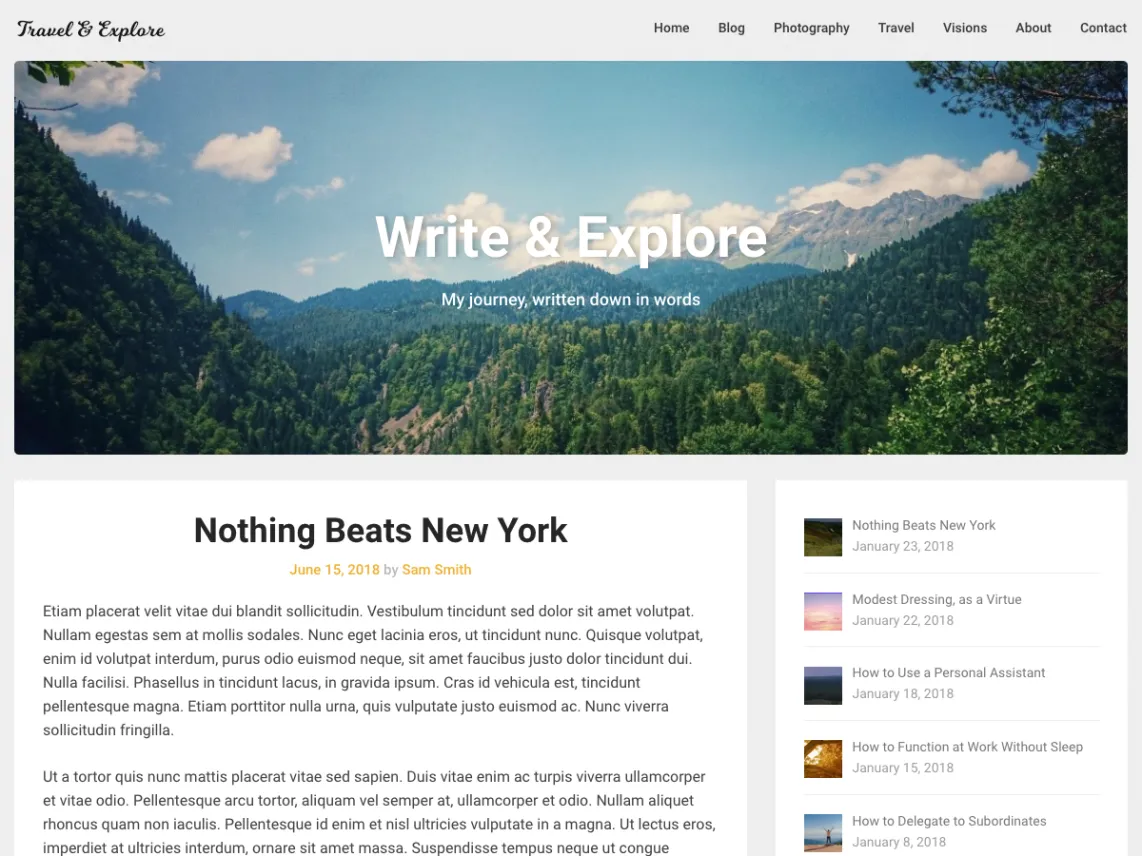 Tema de blog WordPress gratuito para blogs corporativos