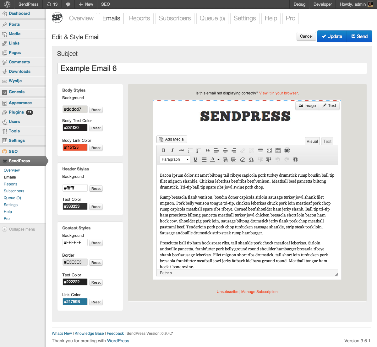 SendPress WordPress E-Mail-Marketing-Plugin