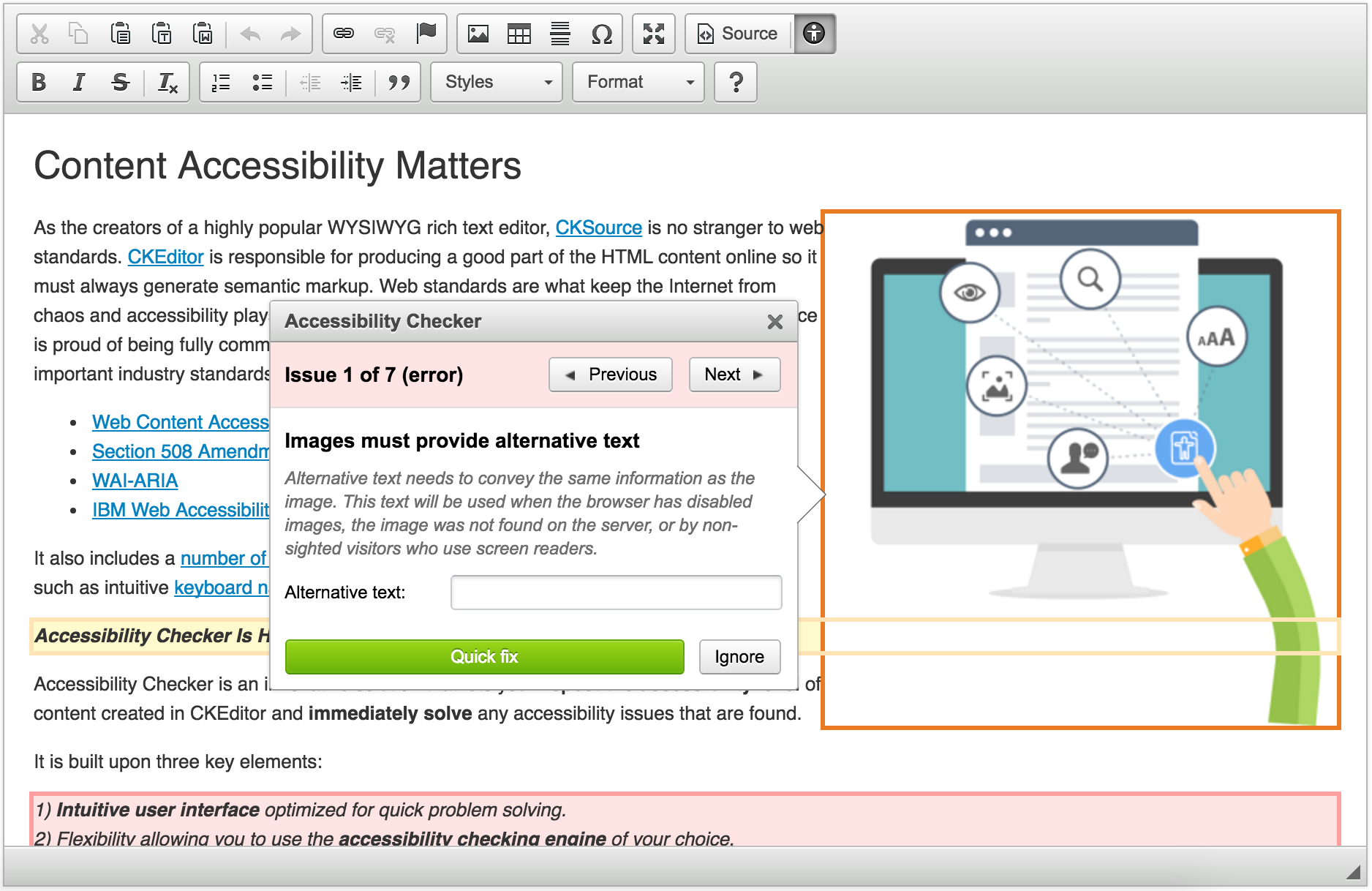 CKEditor Accessibility Checker وحدة دروبال