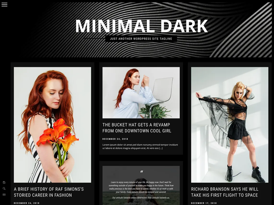 Minimal dark - dark ธีมเวิร์ดเพรส